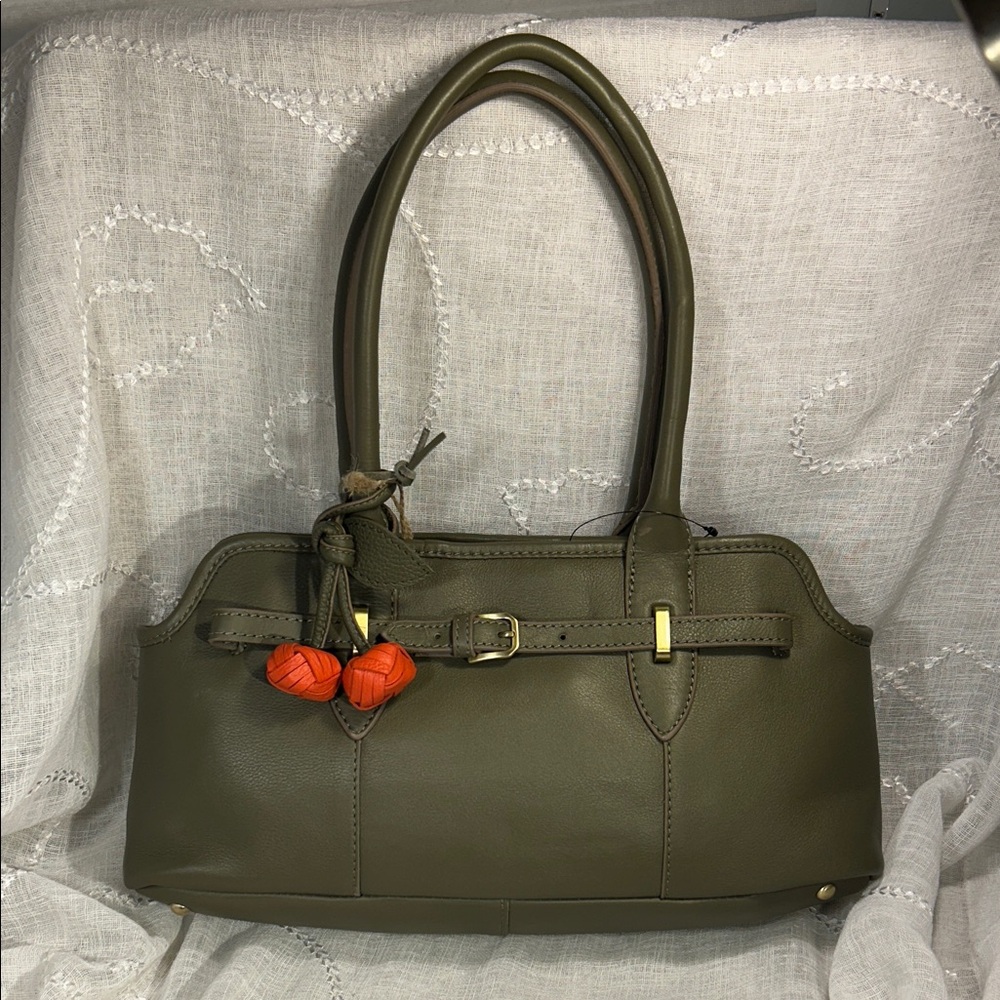 NWT Handmade leather purse with leather cherry charm - Picture 1 of 16